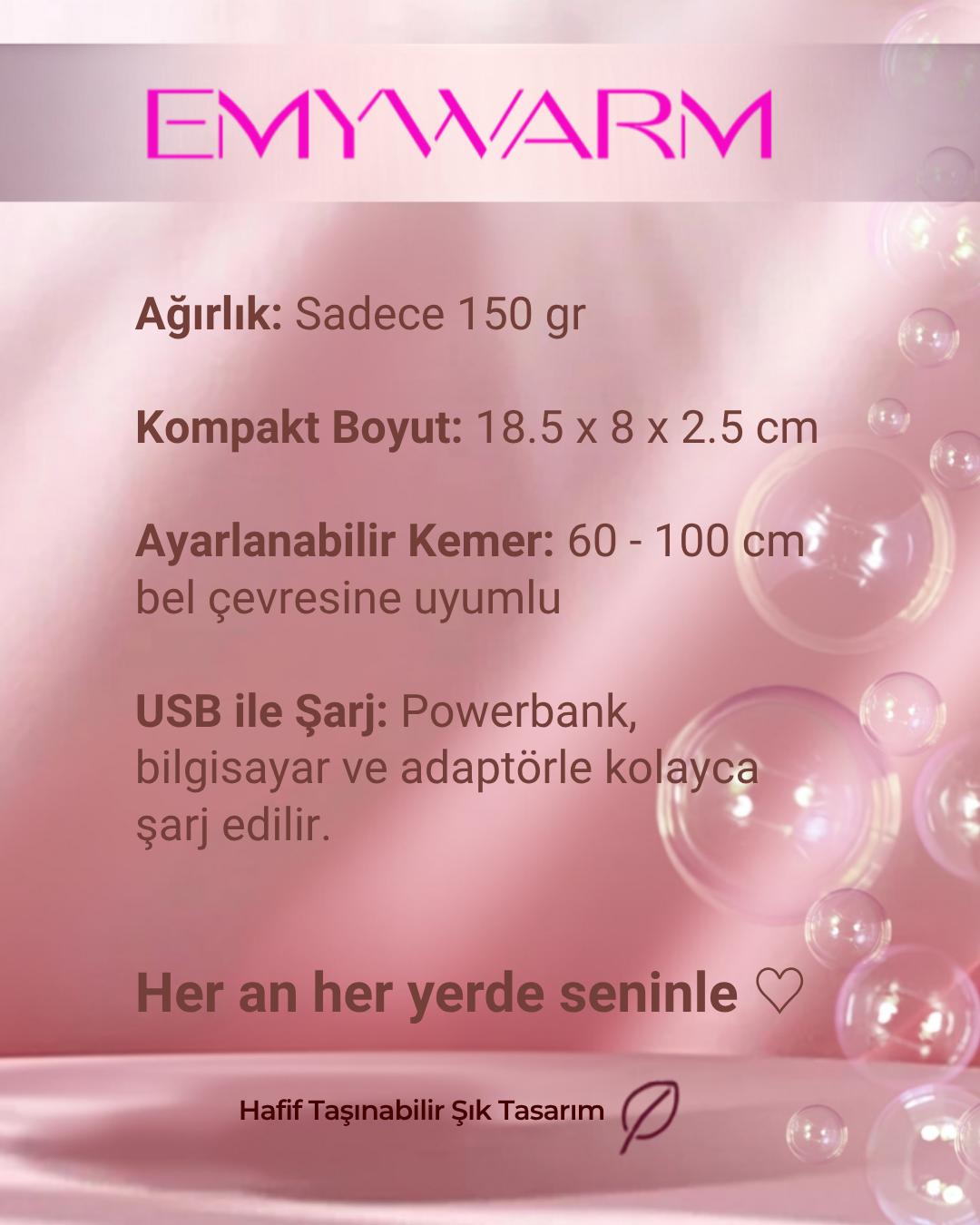 EMYWARM Regl ısıtmalı Kemer